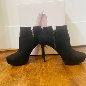 Black, suede bootie